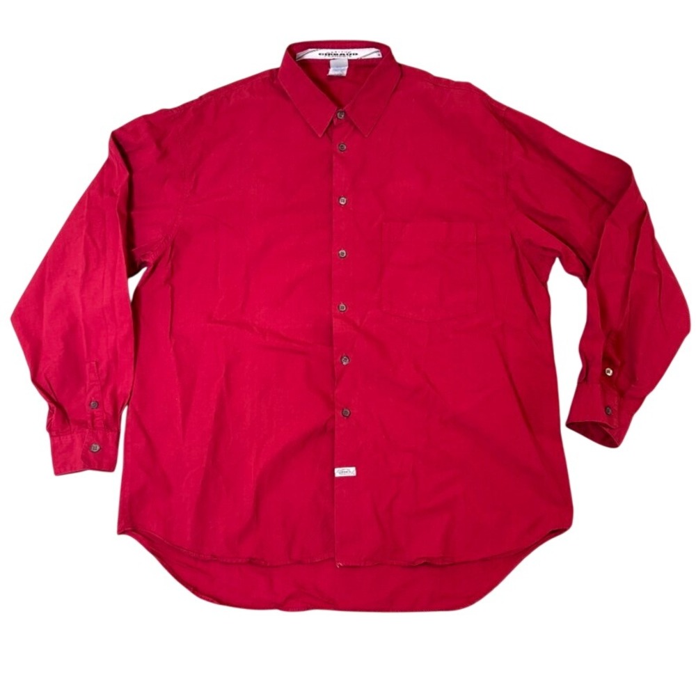 Marithe Francois Girbaud Button Down Shirt Red Chest Pocket Collared L